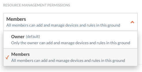 Ground settings - Resource management permissions
