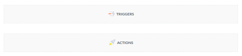 Drop areas for triggers and actions